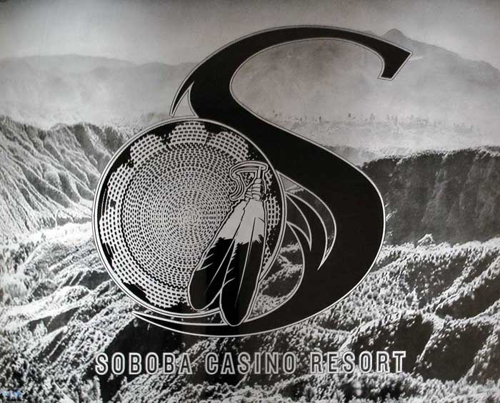 Huge Black Glass Photo Etching for Soboba Casino Resort