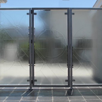 Cast glass Bauhaus gate