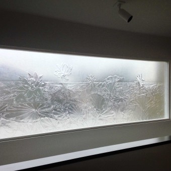 Cast Glass Lotus Garden for beach home in Encinitas, California