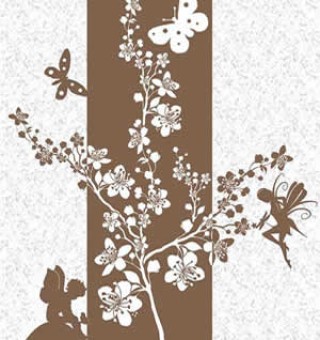 Waterjet cut metal wall sculpture with butterflies, fairies, and toadstools